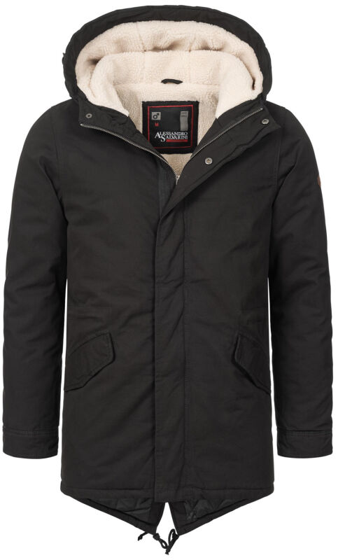 Alessandro Salvarini Herren Winter Parka O-138 - Schwarz-Gr.L