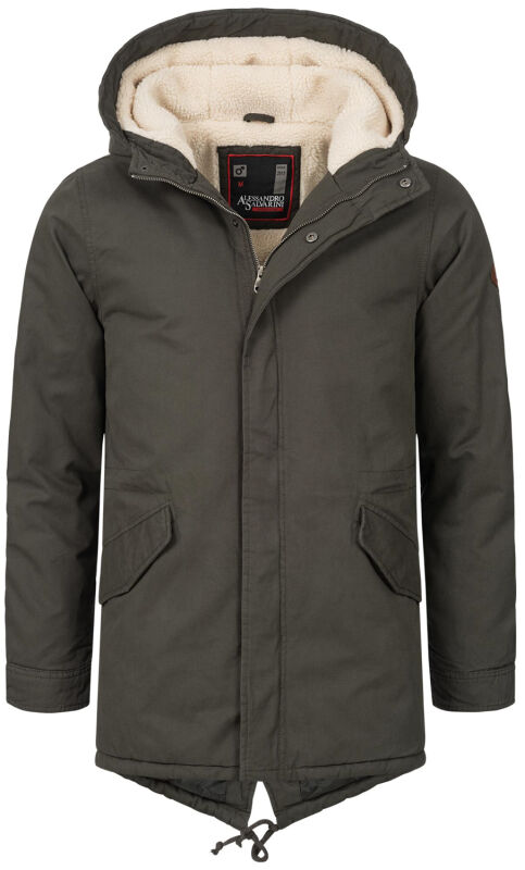 Alessandro Salvarini Herren Winter Parka O-138 - Dunkelgrau-Gr.S