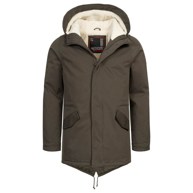 Alessandro Salvarini Herren Winter Parka O-138 - Dunkelgrau-Gr.XL
