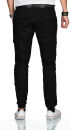 Alessandro Salvarini Herren Designer Cargohose Cargo Stoff Hose NEU O260 Schwarz W29 L30
