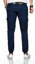 Alessandro Salvarini Herren Designer Cargohose Cargo Stoff Hose NEU O260 Navy W32 L32