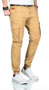 Alessandro Salvarini Herren Designer Cargohose Cargo Stoff Hose NEU O260 Beige W29 L30