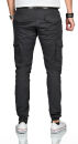 Alessandro Salvarini Herren Designer Cargohose Cargo Stoff Hose NEU O260 Anthrazit W34 L32