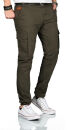 Alessandro Salvarini Herren Designer Cargohose Cargo Stoff Hose NEU O260 Olive W30 L34