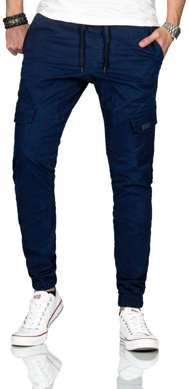 Alessandro Salvarini Herren Cargo Hose O270 Dunkelblau W36 L32