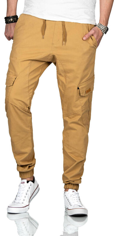 Alessandro Salvarini Herren Cargo Hose O270 Beige W33 L34