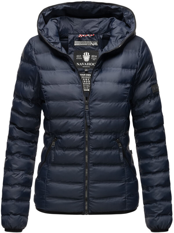 Navahoo Neevia Damen Stepp Jacke Übergangsjacke Steppjacke mit Kapuze B859 Navy-Gr.L