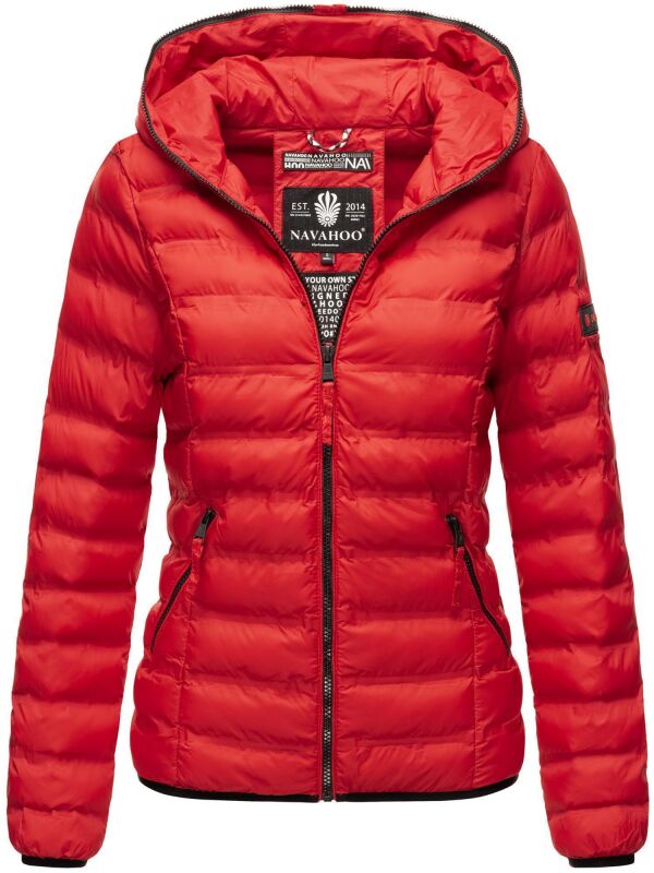 Navahoo Neevia Damen Stepp Jacke Übergangsjacke Steppjacke mit Kapuze B859 Rot-Gr.XS