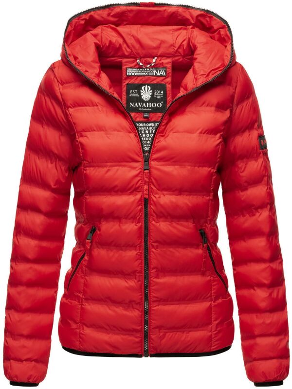 Navahoo Neevia Damen Stepp Jacke Übergangsjacke Steppjacke mit Kapuze B859 Rot-Gr.S