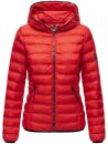 Navahoo Neevia Damen Stepp Jacke Übergangsjacke Steppjacke mit Kapuze B859 Rot-Gr.S