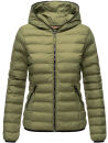 Navahoo Neevia Damen Stepp Jacke Übergangsjacke Steppjacke mit Kapuze B859 Olive-Gr.S