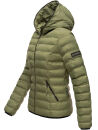 Navahoo Neevia Damen Stepp Jacke Übergangsjacke Steppjacke mit Kapuze B859 Olive-Gr.S