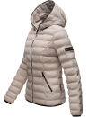Navahoo Neevia Damen Stepp Jacke Übergangsjacke Steppjacke mit Kapuze B859 Hellgrau-Gr.M
