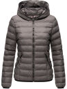 Navahoo Neevia Damen Stepp Jacke Übergangsjacke Steppjacke mit Kapuze B859 Dunkelgrau-Gr.XS