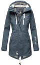 Marikoo Zimtzicke Damen Outdoor Softshell Jacke lang  B614 Dusty Blue Größe XS - Gr. 34