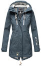 Marikoo Zimtzicke Damen Outdoor Softshell Jacke lang  B614 Dusty Blue Größe XS - Gr. 34