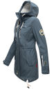 Marikoo Zimtzicke Damen Outdoor Softshell Jacke lang  B614 Dusty Blue Größe M - Gr. 38