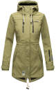 Marikoo Zimtzicke Damen Outdoor Softshell Jacke lang  B614 Olive Größe XXL - Gr. 44