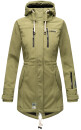 Marikoo Zimtzicke Damen Outdoor Softshell Jacke lang  B614 Olive Größe XXXL - Gr. 46