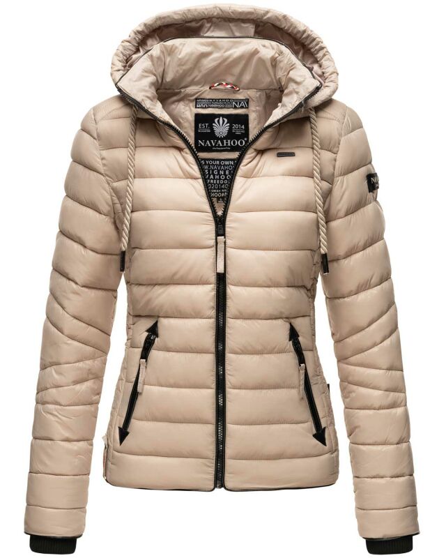 Navahoo Lulana Damen Steppjacke Übergangsjacke B650 Taupe Größe M - Gr. 38