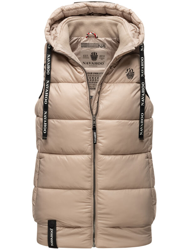 Navahoo Kassidy Damen Stepp Weste Übergangsweste B860 Taupe-Gr.3XL