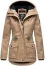 Marikoo Babetaa Damen Übergangs Jacke wasserabweisend Parka B861 Sand-Gr.S