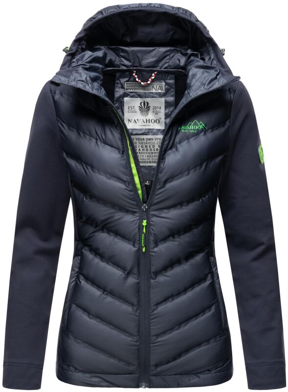 Navahoo Nimm mich mit Damen Fleece Hybrid Jacke Trekking Wanderjacke B852 Navy-Gr.M