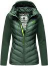 Navahoo Nimm mich mit Damen Fleece Hybrid Jacke Trekking Wanderjacke B852 Dunkelgrün-Gr.XS