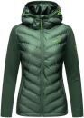 Navahoo Nimm mich mit Damen Fleece Hybrid Jacke Trekking Wanderjacke B852 Dunkelgrün-Gr.XS