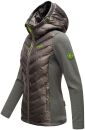 Navahoo Nimm mich mit Damen Fleece Hybrid Jacke Trekking Wanderjacke B852 Dunkelgrau-Gr.XS