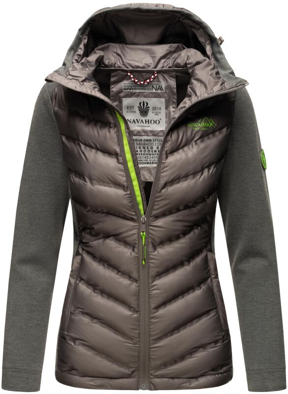 Navahoo Nimm mich mit Damen Fleece Hybrid Jacke Trekking Wanderjacke B852 Dunkelgrau-Gr.M