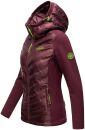 Navahoo Nimm mich mit Damen Fleece Hybrid Jacke Trekking Wanderjacke B852 Aubergine-Gr.M