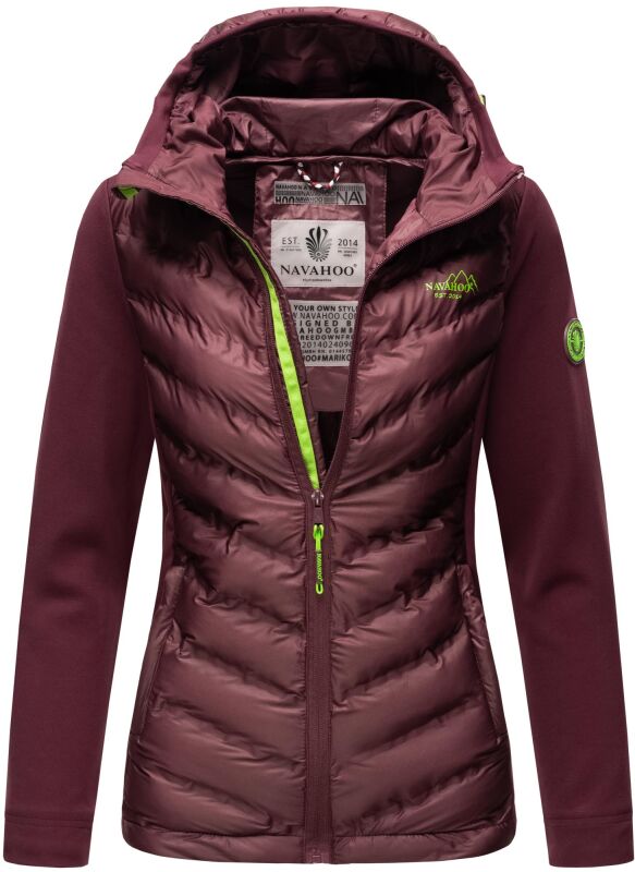 Navahoo Nimm mich mit Damen Fleece Hybrid Jacke Trekking Wanderjacke B852 Aubergine-Gr.XL