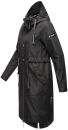 Navahoo Josinaa Damen leichte Damen Übergangs Jacke Mantel mit Kapuze B863 Schwarz-Gr.3XL