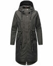 Navahoo Josinaa Damen leichte Damen Übergangs Jacke Mantel mit Kapuze B863 Anthrazit-Gr.M