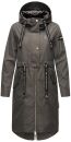 Navahoo Josinaa Damen leichte Damen Übergangs Jacke Mantel mit Kapuze B863 Anthrazit-Gr.L