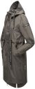 Navahoo Josinaa Damen leichte Damen Übergangs Jacke Mantel mit Kapuze B863 Anthrazit-Gr.L