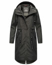 Navahoo Josinaa Damen leichte Damen Übergangs Jacke Mantel mit Kapuze B863 Anthrazit-Gr.XL