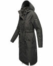 Navahoo Josinaa Damen leichte Damen Übergangs Jacke Mantel mit Kapuze B863 Anthrazit-Gr.XL