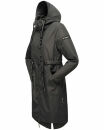 Navahoo Josinaa Damen leichte Damen Übergangs Jacke Mantel mit Kapuze B863 Anthrazit-Gr.XL