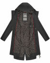 Navahoo Josinaa Damen leichte Damen Übergangs Jacke Mantel mit Kapuze B863 Anthrazit-Gr.XL