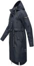 Navahoo Josinaa Damen leichte Damen Übergangs Jacke Mantel mit Kapuze B863 Navy-Gr.L