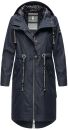 Navahoo Josinaa Damen leichte Damen Übergangs Jacke Mantel mit Kapuze B863 Navy-Gr.3XL