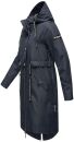 Navahoo Josinaa Damen leichte Damen Übergangs Jacke Mantel mit Kapuze B863 Navy-Gr.3XL