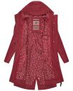 Navahoo Josinaa Damen leichte Damen Übergangs Jacke Mantel mit Kapuze B863 Bordeaux-Gr.XS