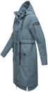 Navahoo Josinaa Damen leichte Damen Übergangs Jacke Mantel mit Kapuze B863 Blau-Gr.XS