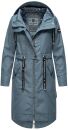 Navahoo Josinaa Damen leichte Damen Übergangs Jacke Mantel mit Kapuze B863 Blau-Gr.S