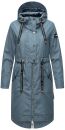 Navahoo Josinaa Damen leichte Damen Übergangs Jacke Mantel mit Kapuze B863 Blau-Gr.S