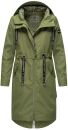 Navahoo Josinaa Damen leichte Damen Übergangs Jacke Mantel mit Kapuze B863 Olive-Gr.XS