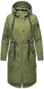 Navahoo Josinaa Damen leichte Damen Übergangs Jacke Mantel mit Kapuze B863 Olive-Gr.S